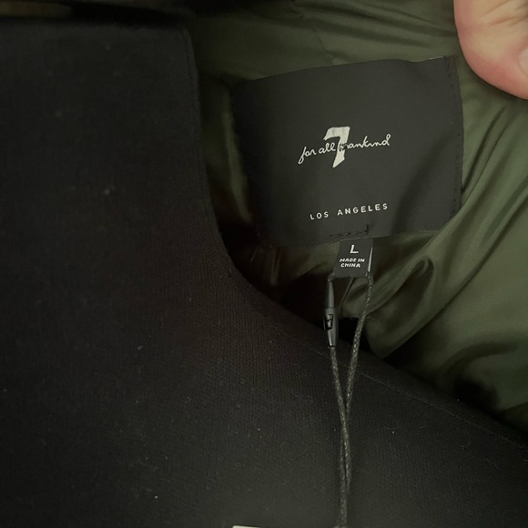 7 For All Mankind Green Puffer Crop Coat Size Large NWT - Picture 7 of 8